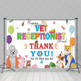 Aperturee - Aperturee Colored Happy Vet Receptionist Thank You Backdrop